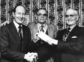 December 1976. A cheque from Barclays Bank to support the club's project - Wickford Talking Newspaper for the Blind. | Echo newspaper