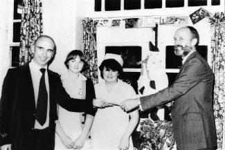 December 1980. Jack Pemberton presents Sunnyside ward at Runwell Hospital with first prize in the best decorated ward competition. | Echo newspaper