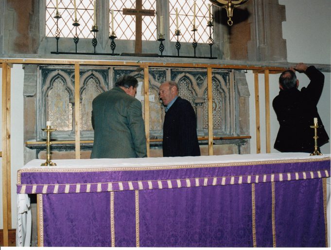 Preparing to install the new altar | Downham Church Collection