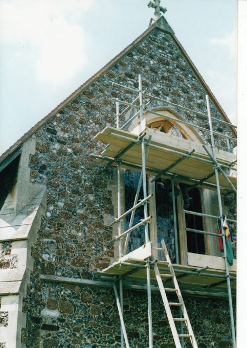 Installing the new windows | Downham Church Collection