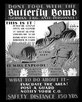 Poster about German Butterfly Bombs.