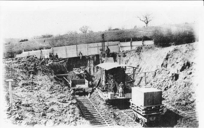 Building the railway at Wickford, c.1880.
