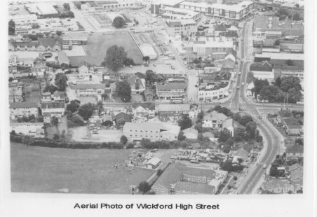 Aerial photograph of Wickford High Street, 1980s.
