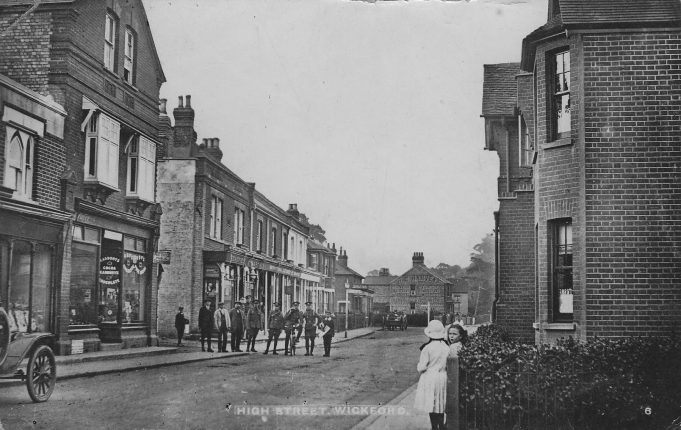 This photograph is of the Broadway during the First World War. The two buildings in the foreground are still standing . Do you recognize them? | Marion Hurst