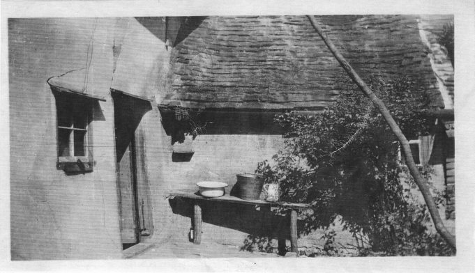 This is a photo of the back door of Bretts cottage showing the washing facilities