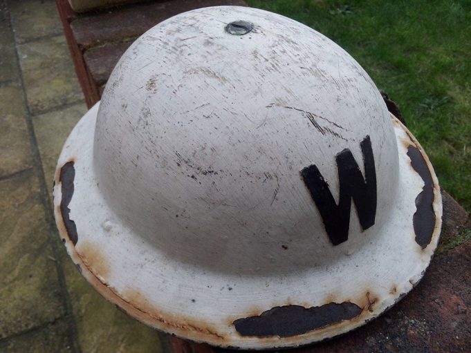 Eric Henry Skingles WW2 ARP Steel Helmet. Presented to me during 1993 by the late Mr. Eric Skingle's family, another treasured piece of Wickford's wartime history. | Trevor Williams