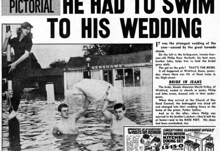 Wickford Flood wedding - British story of a wedding on the flood day of 1958.
