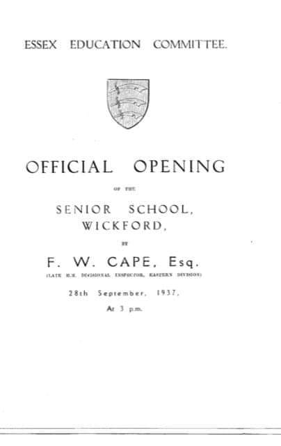 The origins of Wickford Senior School, Market Road