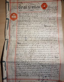 Very difficult to read, this is the hand-written front page of the Trust Deed set up on June 13th 1922.