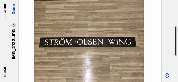 Strom Olsen Ward sign, Runwell Hospital