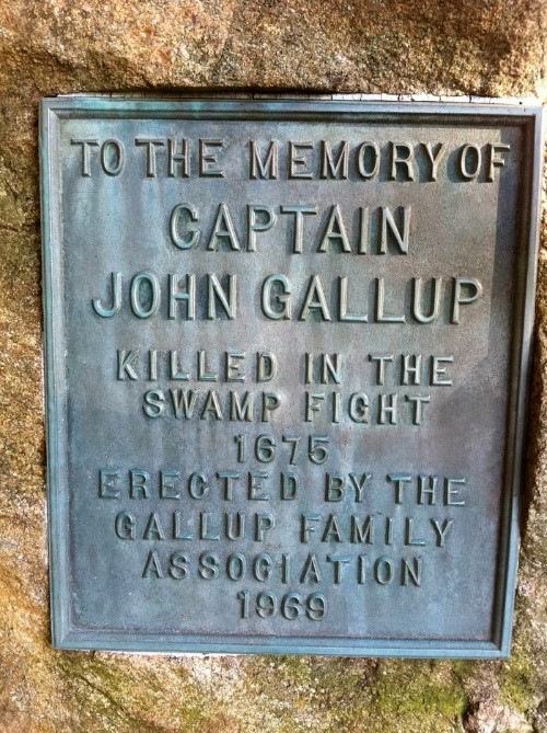 The memorial to Hannah's husband, John Gallup.