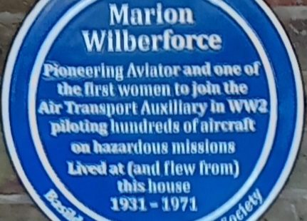 Blue plaque  for Marian Wilberforce
