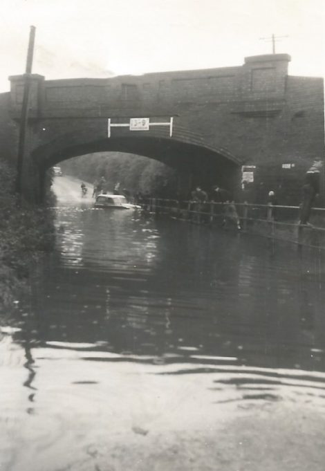 The railway bridge at Shotgate during the flood of 1958. Nearly 70 years later and flooding still occurs! | Andrea Paterson
